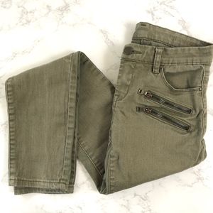 Blank NYC Utility Zip Skinny Jeans in Olive